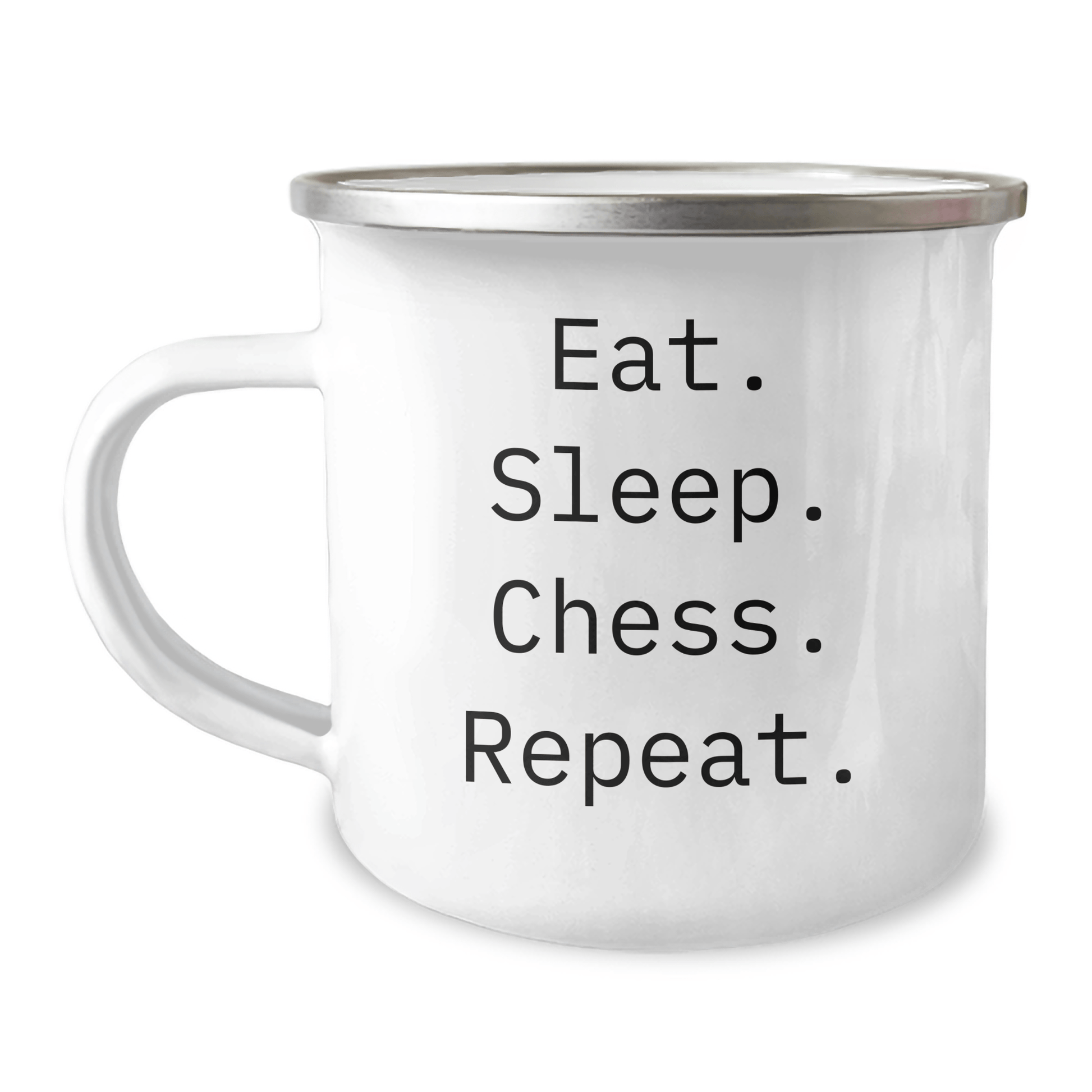 Funny Chess Lover Gifts from Family - Eat. Sleep. Chess. Repeat. Camping Mug for Father's Day - Victory Thru Vision 