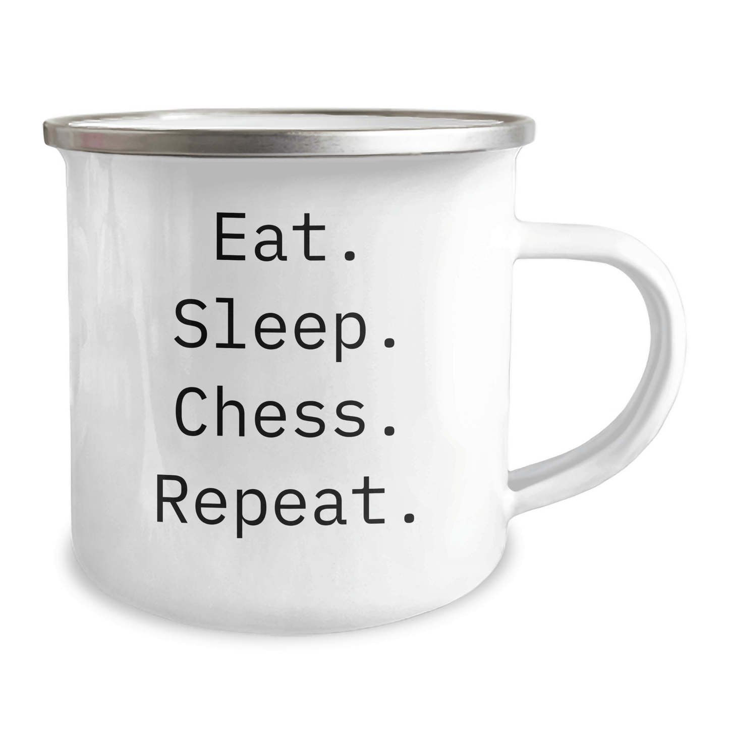 Funny Chess Lover Gifts from Family - Eat. Sleep. Chess. Repeat. Camping Mug for Father's Day - Victory Thru Vision 