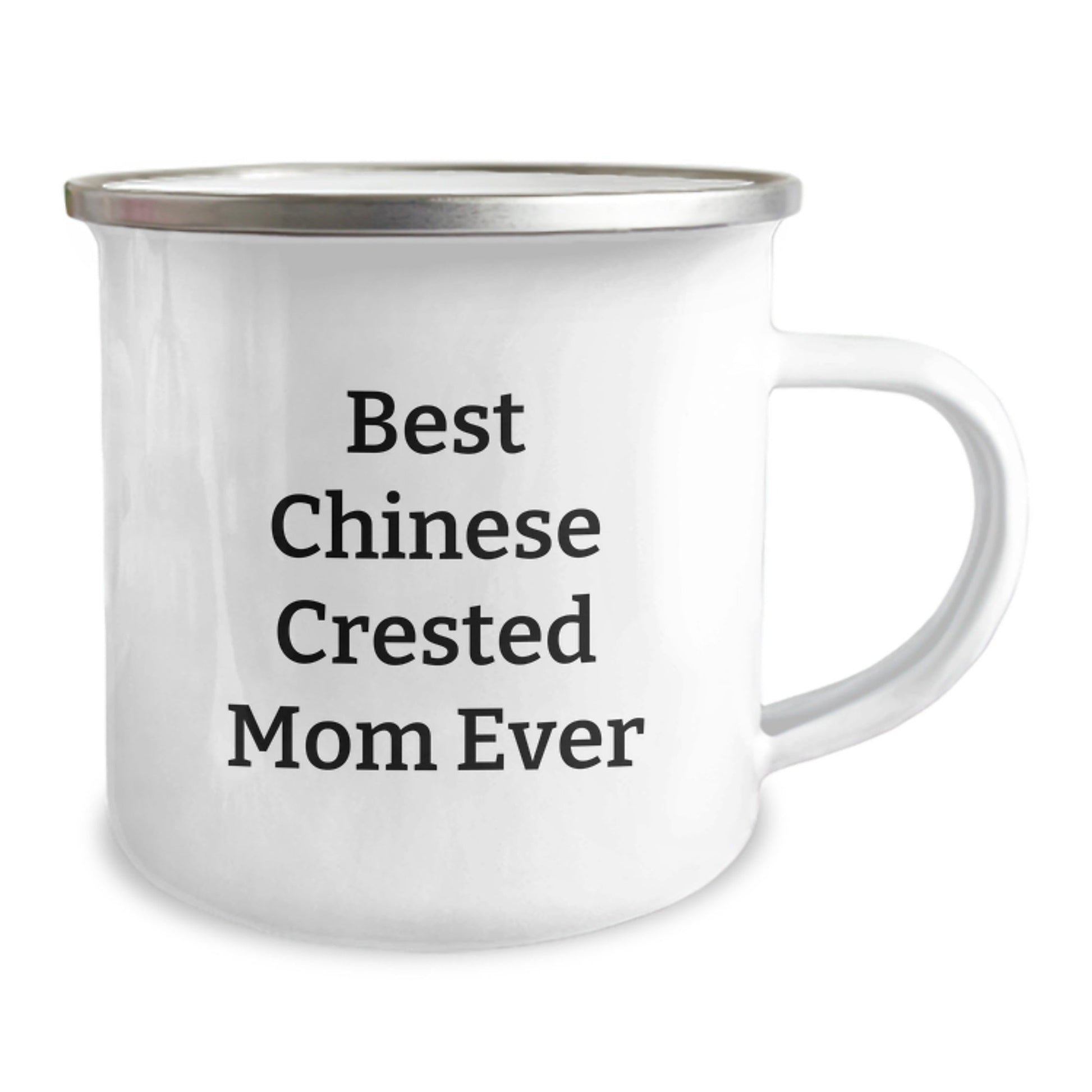 Funny Chinese Crested Dog Gifts for Mom - Best Birthday Camping Mug from Family with Inspirational Quote, 12 oz Stainless Steel Enamel - Victory Thru Vision
