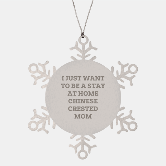 Funny Chinese Crested Dog Mom Snowflake Ornament Gifts for Her from Friends on Christmas Unique Gift Ideas - Victory Thru Vision
