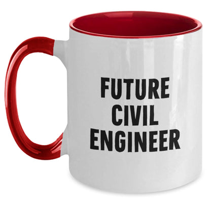 Funny Civil Engineer Gifts from Friends for Future Civil Engineer Graduation Two Tone Coffee Mugs - Victory Thru Vision