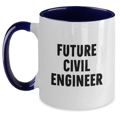 Funny Civil Engineer Gifts from Friends for Future Civil Engineer Graduation Two Tone Coffee Mugs - Victory Thru Vision