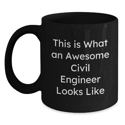 Funny Civil Engineer Gifts, Inspirational Black Coffee Mug for Graduation, Gifts from Friends - Victory Thru Vision