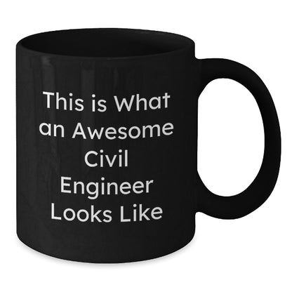 Funny Civil Engineer Gifts, Inspirational Black Coffee Mug for Graduation, Gifts from Friends - Victory Thru Vision