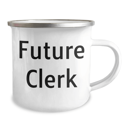 Funny Clerk Graduation Camping Mug Gifts from Friends to Future Clerks - 'You're Destined for Greatness', 12 oz Stainless Steel with Enamel Finish - Victory Thru Vision