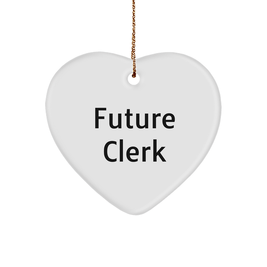 Funny Clerk Heart Ornament Gifts from Friends for Future Clerks - Christmas Unique Presents - Victory Thru Vision