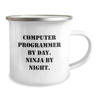 Funny Computer Programmer Gifts from Friends, Birthday Unique Mugs for Men, 'Computer Programmer By Day. Ninja By Night.' - Victory Thru Vision