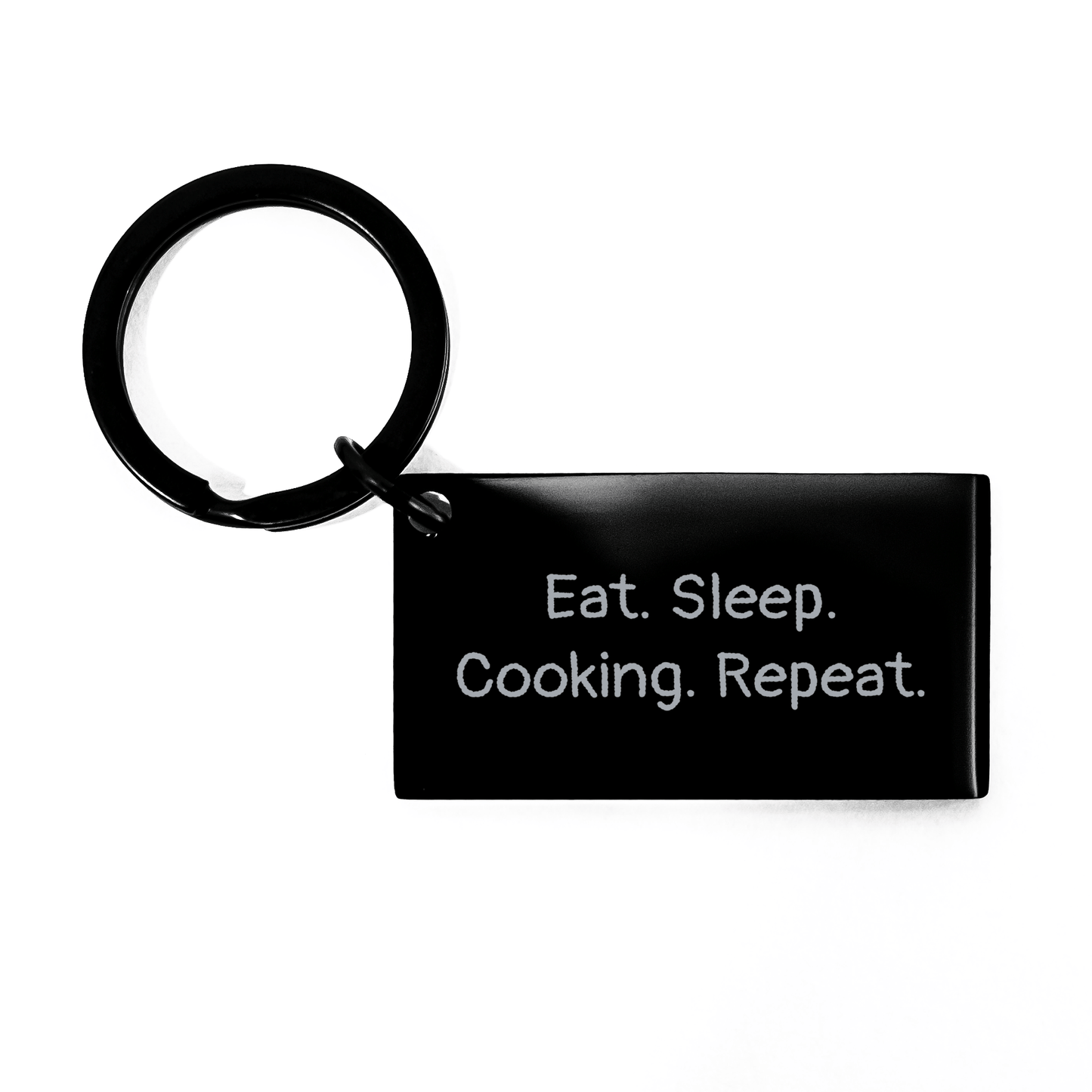 Funny Cooking Keychain Gifts from Friends for Men Graduation Unique Cooking Enthusiasts Eat. Sleep. Cooking. Repeat. Keychain - Victory Thru Vision 