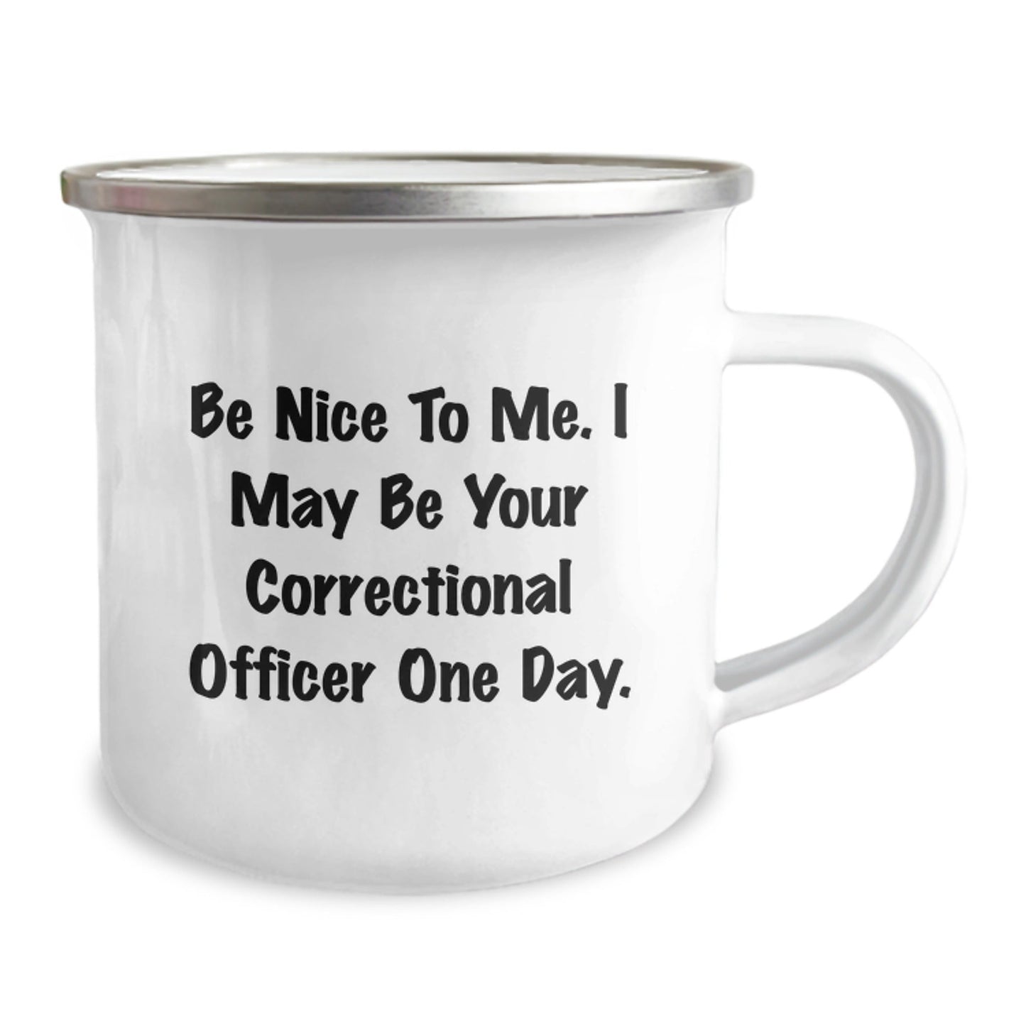 Funny Correctional Officer Gifts from Friends, Gifts for Correctional Officer, Camping Mug with Inspirational Quote, Perfect Graduation Unique Gifts for Men - Victory Thru Vision