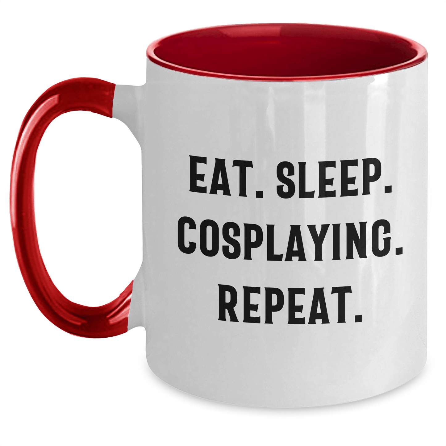 Funny Cosplaying Gifts from Men to Cosplaying Men - Eat. Sleep. Cosplaying. Repeat. Two Tone Coffee Mug, Father's Day Unique - Victory Thru Vision 