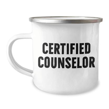 Funny Counselor Gifts - Certified Counselor Quote, Camping Mug for Mother's Day, Gifts from Friends, Gifts for Counselor - Victory Thru Vision 