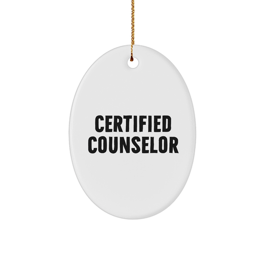 Funny Counselor Gifts from Friends - Oval Ornament Christmas Memorable Present for Men, Women, and Family - Victory Thru Vision 