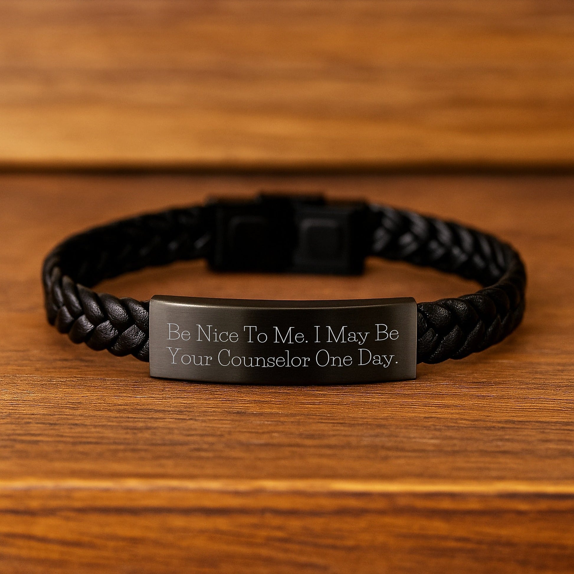 Funny Counselor Quotes Interlaced Leather Bracelet Gifts for Men, Women, Friends, Coworkers, Family, Counselor Graduation Unique Gifts from Men, Women, Friends, Coworkers - Victory Thru Vision