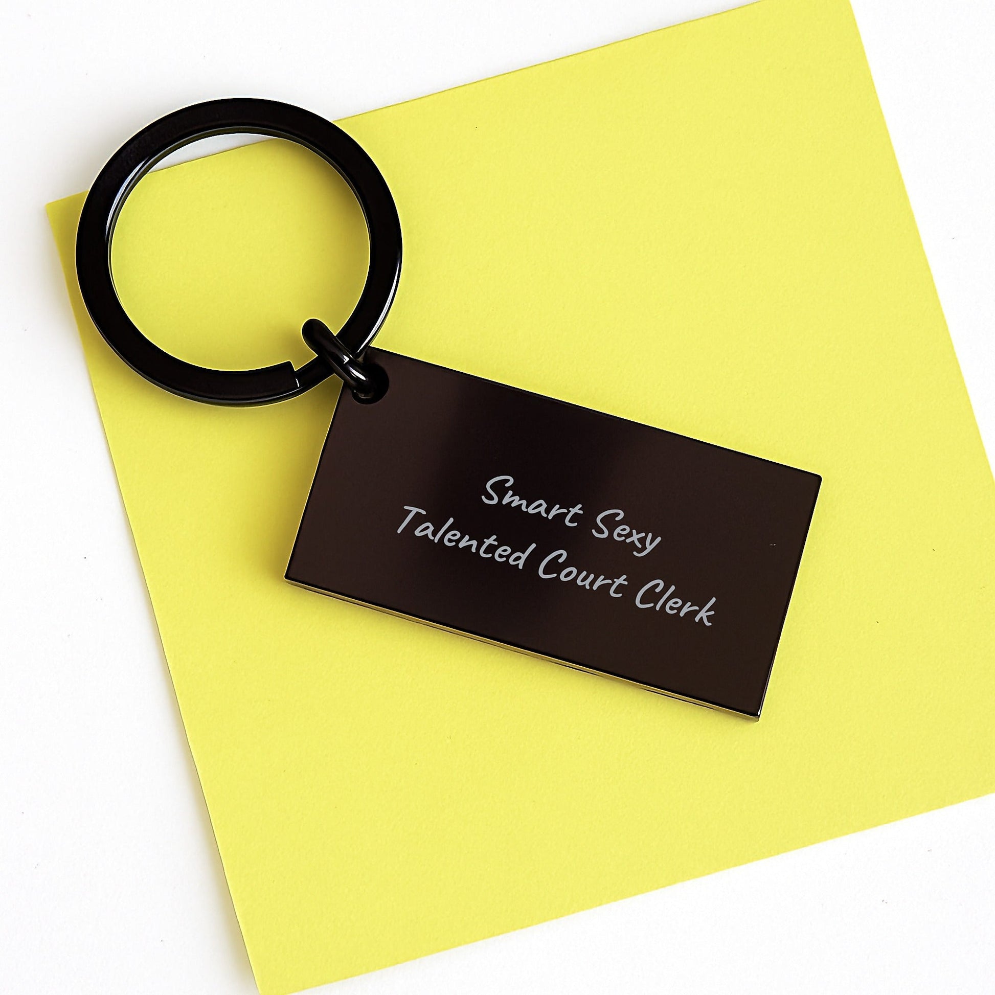 Funny Court Clerk Gifts, Smart Sexy Talented Court Clerk Keychain for Court Clerk, Unique Graduation Gifts from Friends to Court Clerk, 1.57 x 0.87 inches Stainless Steel Keychain - Victory Thru Vision