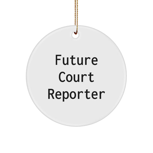 Funny Court Reporter Gifts for Future Court Reporters, Circle Ornament, Christmas Unique Ideas from Friends, Family, or Coworkers - Victory Thru Vision
