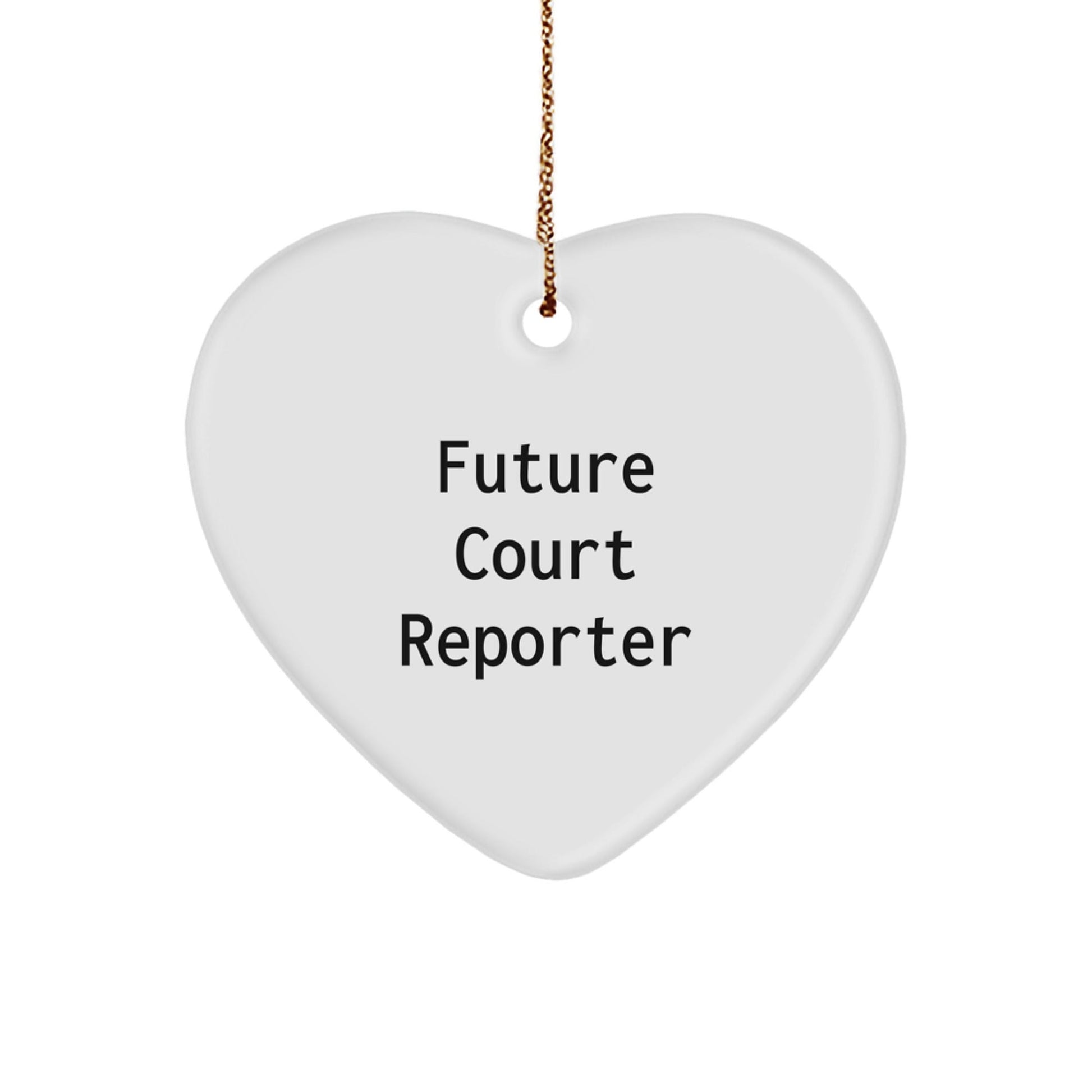 Funny Court Reporter Gifts from Family, Inspirational Heart Ornament for Future Court Reporters, - Victory Thru Vision