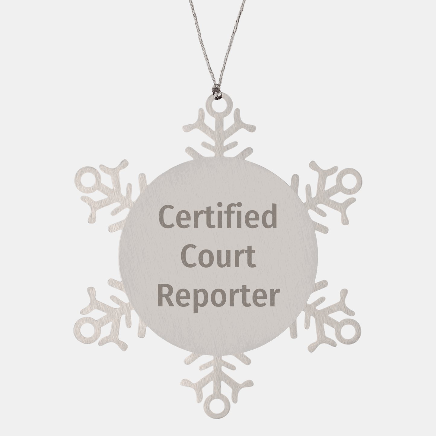 Funny Court Reporter Gifts, Snowflake Ornament, 'Certified Court Reporter' Quote, Christmas Unique Gifts from Friends - Victory Thru Vision 