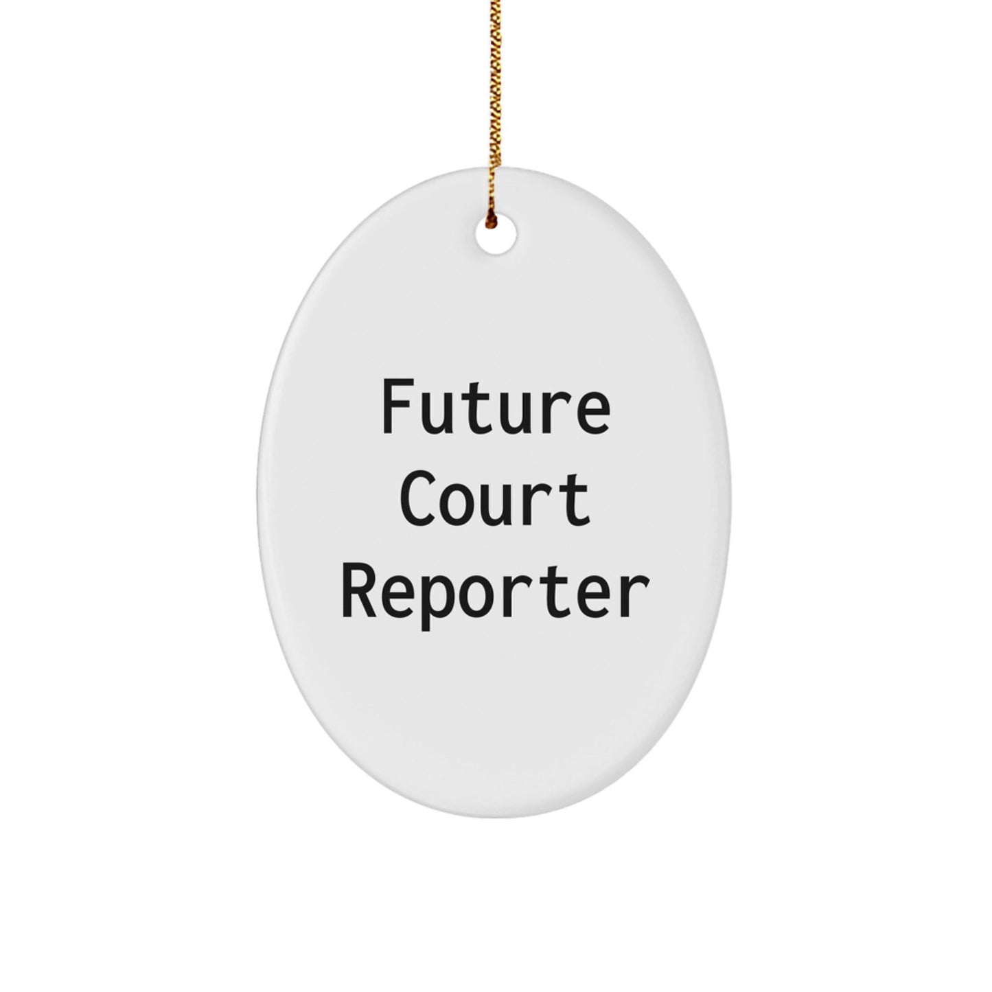 Funny Court Reporter Quotes Oval Ornament, Gifts from Friends for Future Court Reporters, Christmas Unique Gifts - Victory Thru Vision