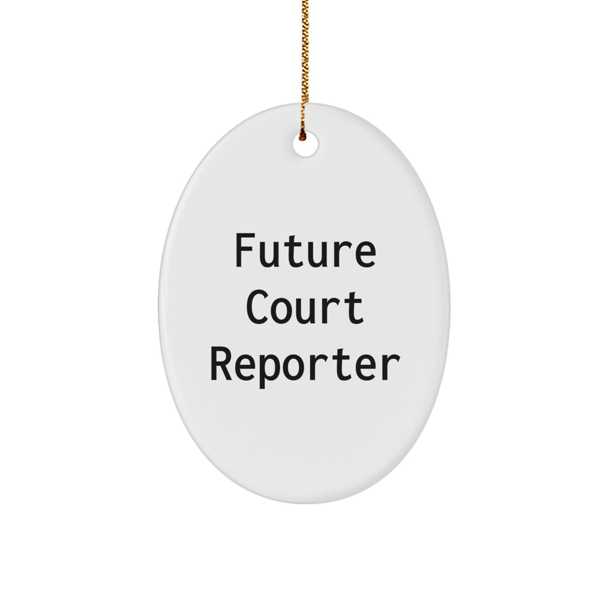 Funny Court Reporter Quotes Oval Ornament, Gifts from Friends for Future Court Reporters, Christmas Unique Gifts - Victory Thru Vision