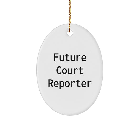 Funny Court Reporter Quotes Oval Ornament, Gifts from Friends for Future Court Reporters, Christmas Unique Gifts - Victory Thru Vision