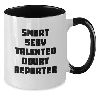 Funny Court Reporter Quotes Two Tone Coffee Mugs Gifts from Friends for Court Reporter Graduation - Victory Thru Vision