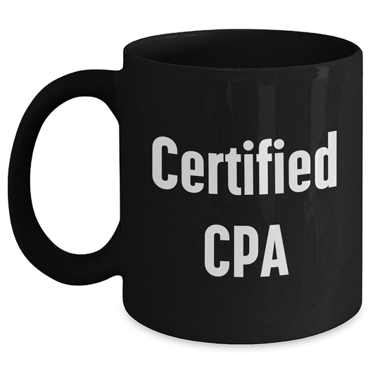 Funny CPA Gifts for Men from Dad, Inspirational Quote Black Coffee Mug for Father's Day - Victory Thru Vision 