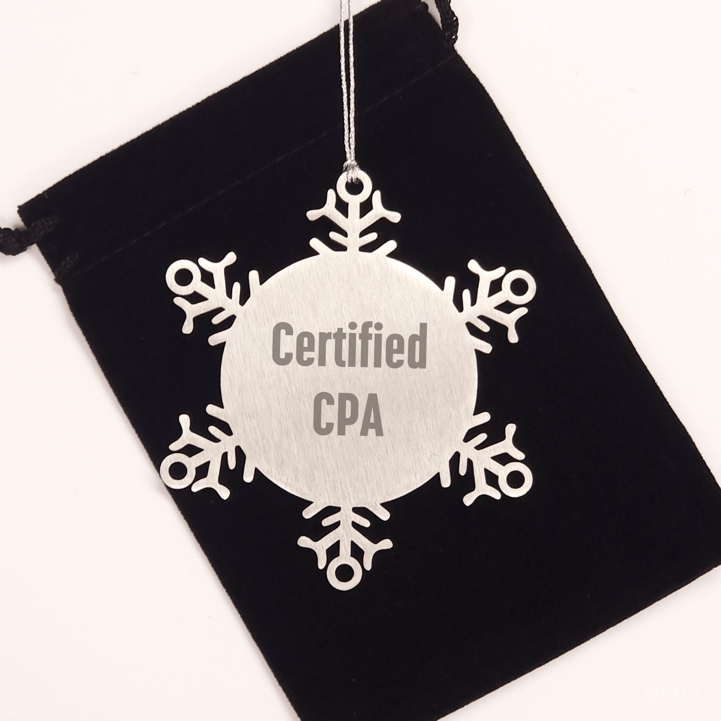 Funny CPA Gifts from Men for Christmas, Snowflake Ornament for Certified Public Accountants, 'Tis the Season for CPAs to Shine - Victory Thru Vision 