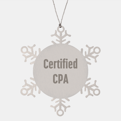 Funny CPA Gifts from Men for Christmas, Snowflake Ornament for Certified Public Accountants, 'Tis the Season for CPAs to Shine - Victory Thru Vision 