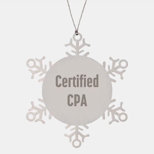 Funny CPA Gifts from Men for Christmas, Snowflake Ornament for Certified Public Accountants, 'Tis the Season for CPAs to Shine - Victory Thru Vision 