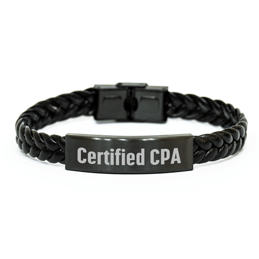 Funny CPA Gifts from Men to Friends - Interlaced Leather Bracelet for Father's Day - Victory Thru Vision 