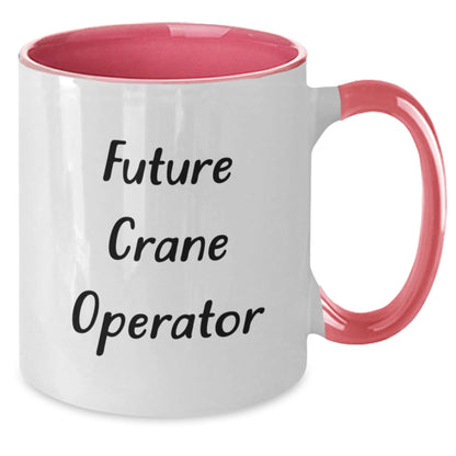 Funny Crane Operator Gifts from Friends for Future Crane Operator Graduation Unique Two Tone Coffee Mugs - Victory Thru Vision