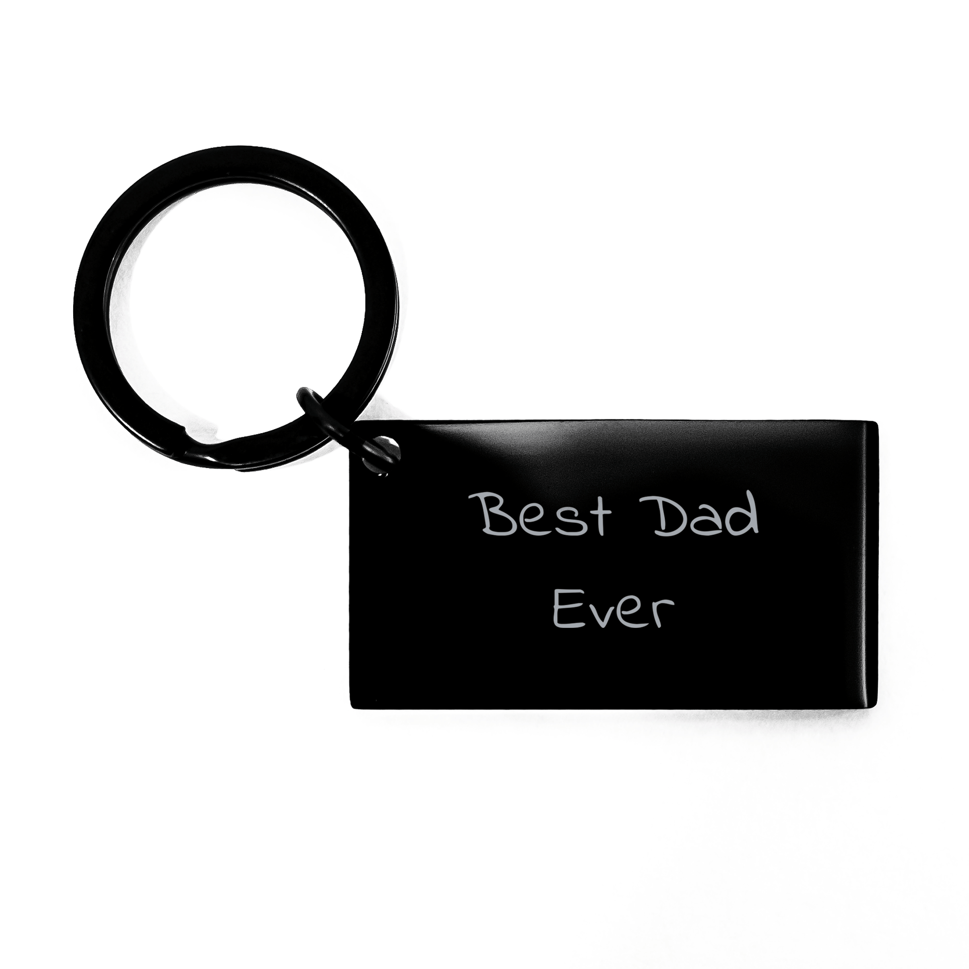 Funny Dad Gifts for Him - Best Dad Ever Keychain, Black Stainless Steel, Engraved Message, 1.57 x 0.87 inches, Gifts from Men, Gifts for Dad, Mother's Day Unique Gifts - Victory Thru Vision 