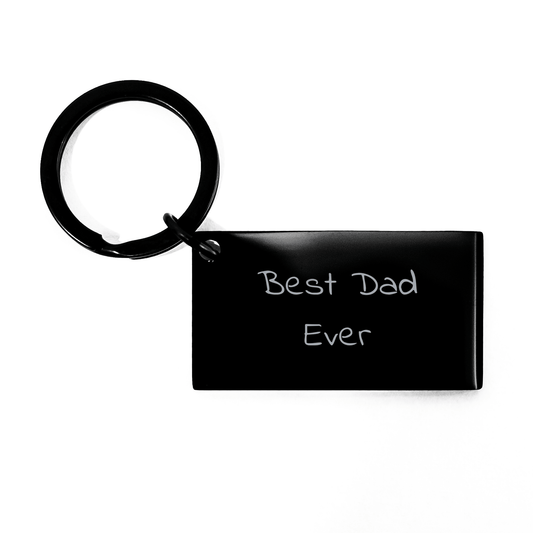 Funny Dad Gifts for Him - Best Dad Ever Keychain, Black Stainless Steel, Engraved Message, 1.57 x 0.87 inches, Gifts from Men, Gifts for Dad, Mother's Day Unique Gifts - Victory Thru Vision 