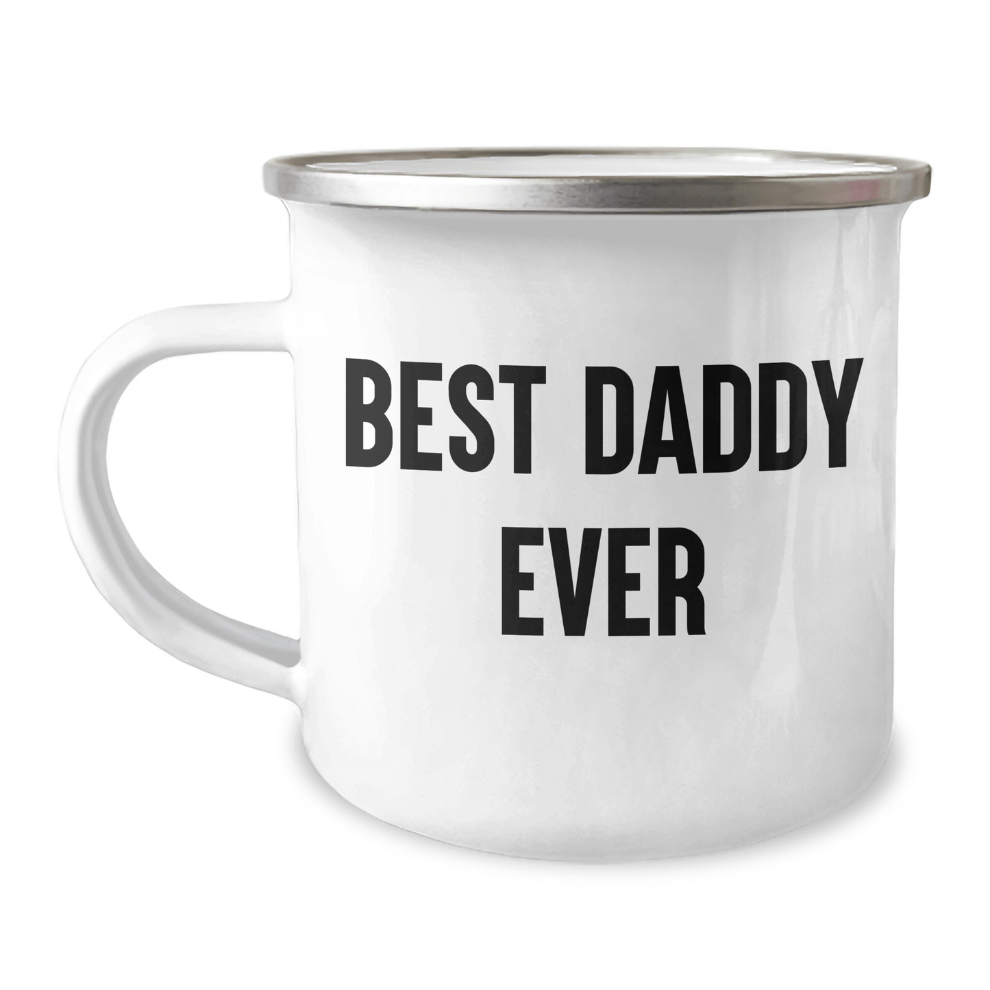 Funny Daddy Gifts - Best Daddy Ever Camping Mug, 12 oz Stainless Steel with Enamel Finish, Perfect for Father's Day Unique Gifts from Family - Victory Thru Vision 