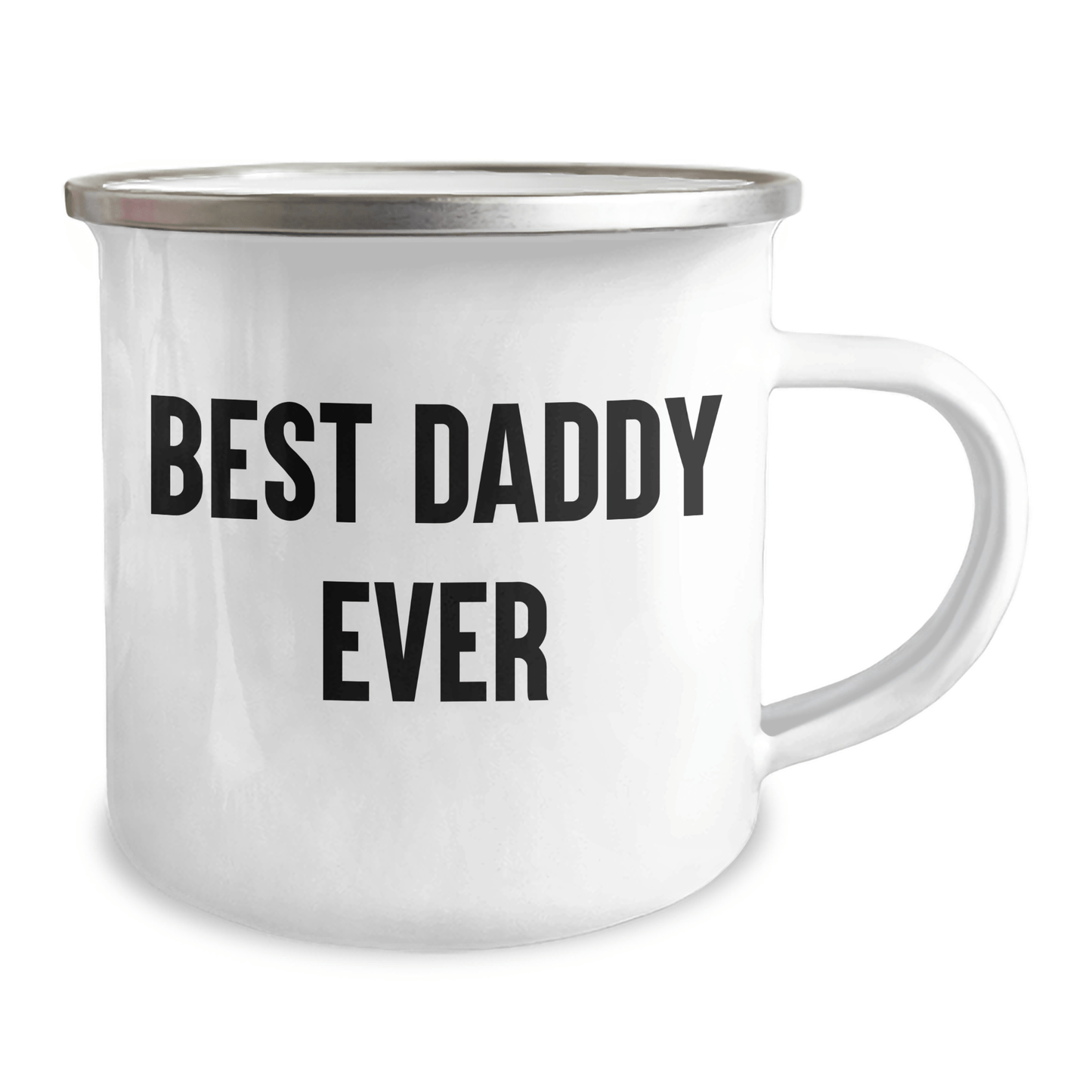 Funny Daddy Gifts - Best Daddy Ever Camping Mug, 12 oz Stainless Steel with Enamel Finish, Perfect for Father's Day Unique Gifts from Family - Victory Thru Vision 
