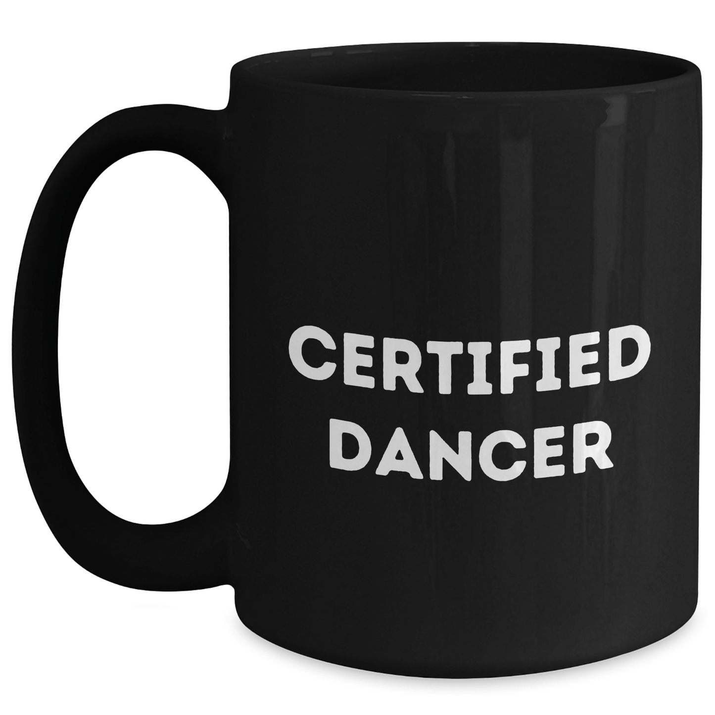 Funny Dancer Gifts for Men - 'I'm a Dancer at Heart' Black Coffee Mug, Father's Day Unique Gifts from Family - Victory Thru Vision 