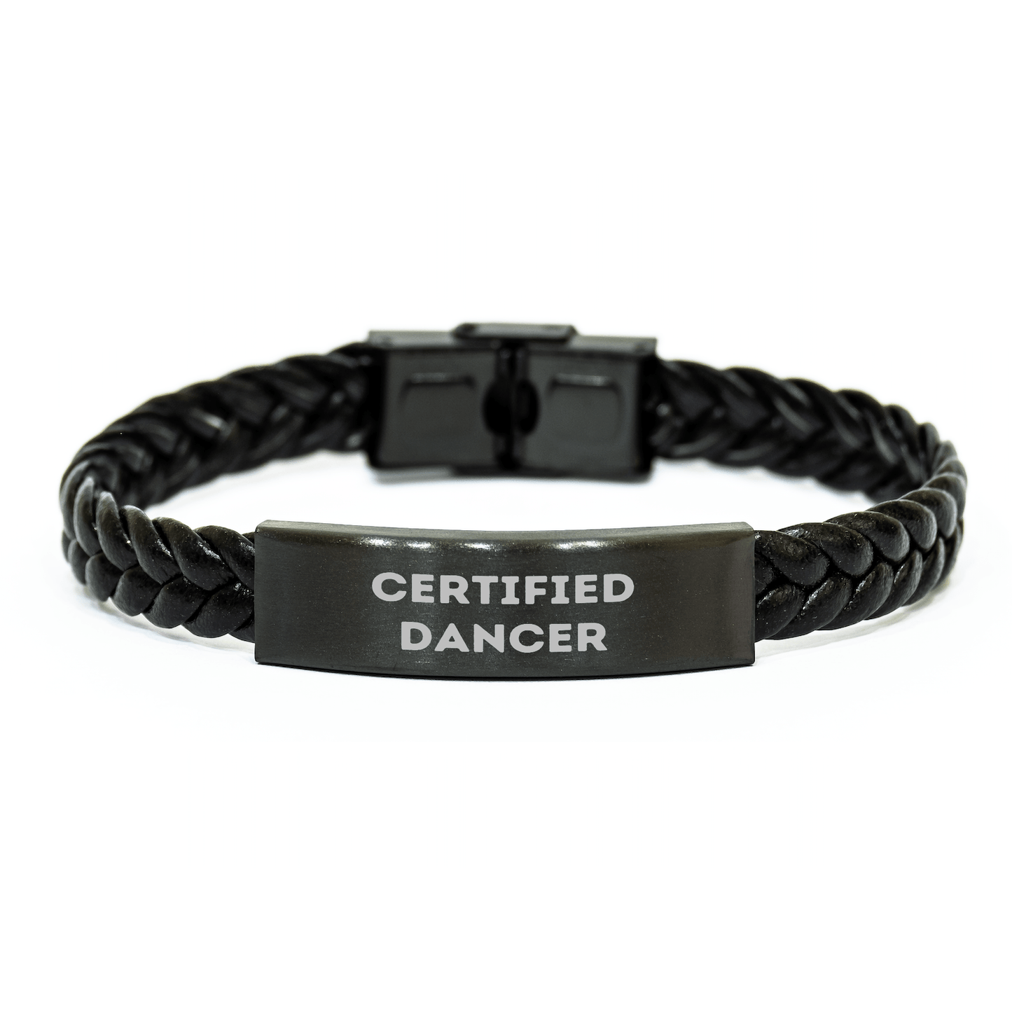 Funny Dancer Gifts from Friends Certified Dancer Interlaced Leather Bracelet for Dancers on Father's Day - Victory Thru Vision 