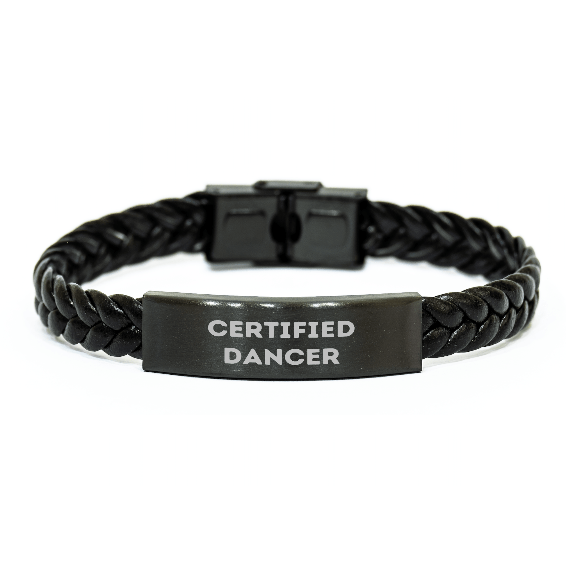 Funny Dancer Gifts from Friends Certified Dancer Interlaced Leather Bracelet for Dancers on Father's Day - Victory Thru Vision 