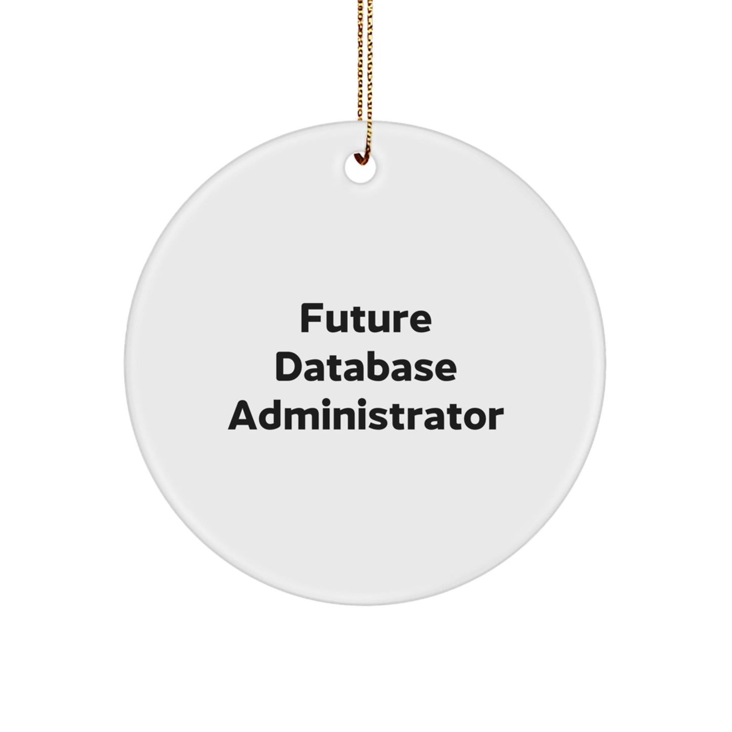 Funny Database Administrator Gifts from Friends, 'Future Database Administrator' Circle Ornament for Men and Women, Christmas Unique Gifts - Victory Thru Vision