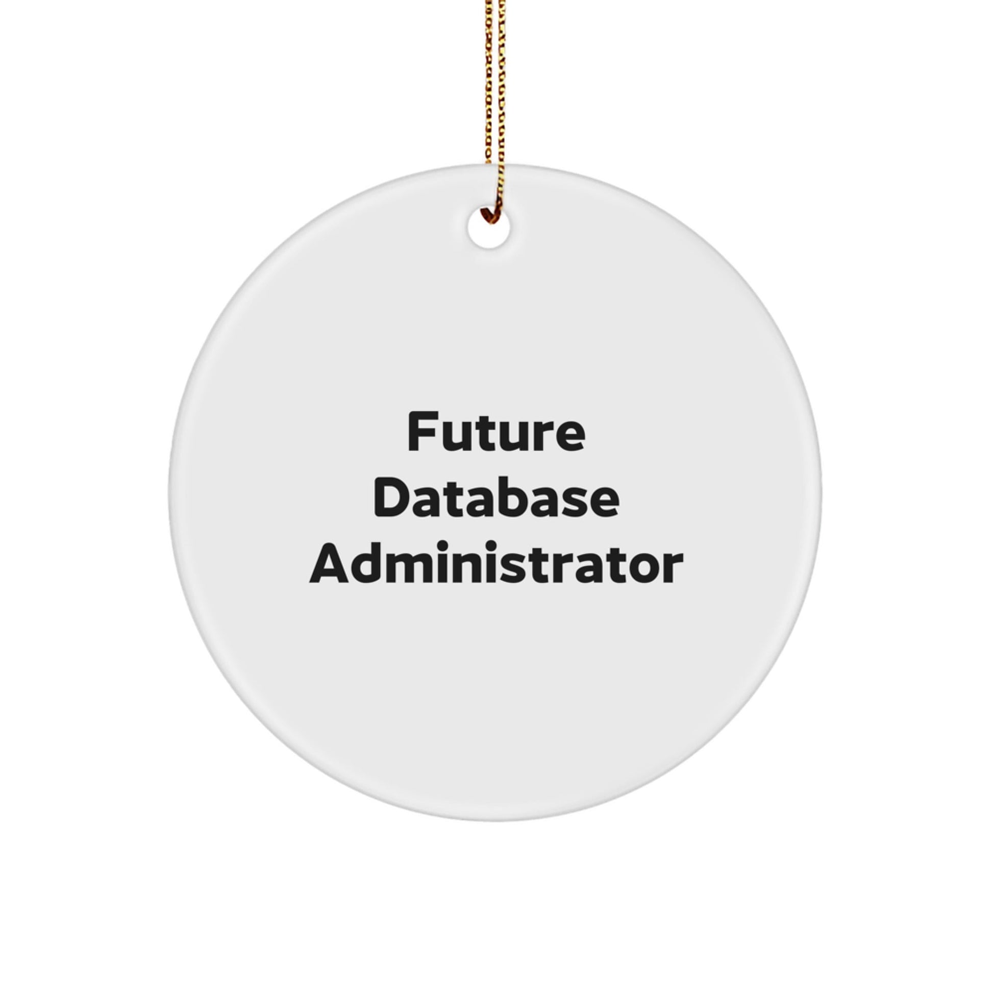 Funny Database Administrator Gifts from Friends, 'Future Database Administrator' Circle Ornament for Men and Women, Christmas Unique Gifts - Victory Thru Vision