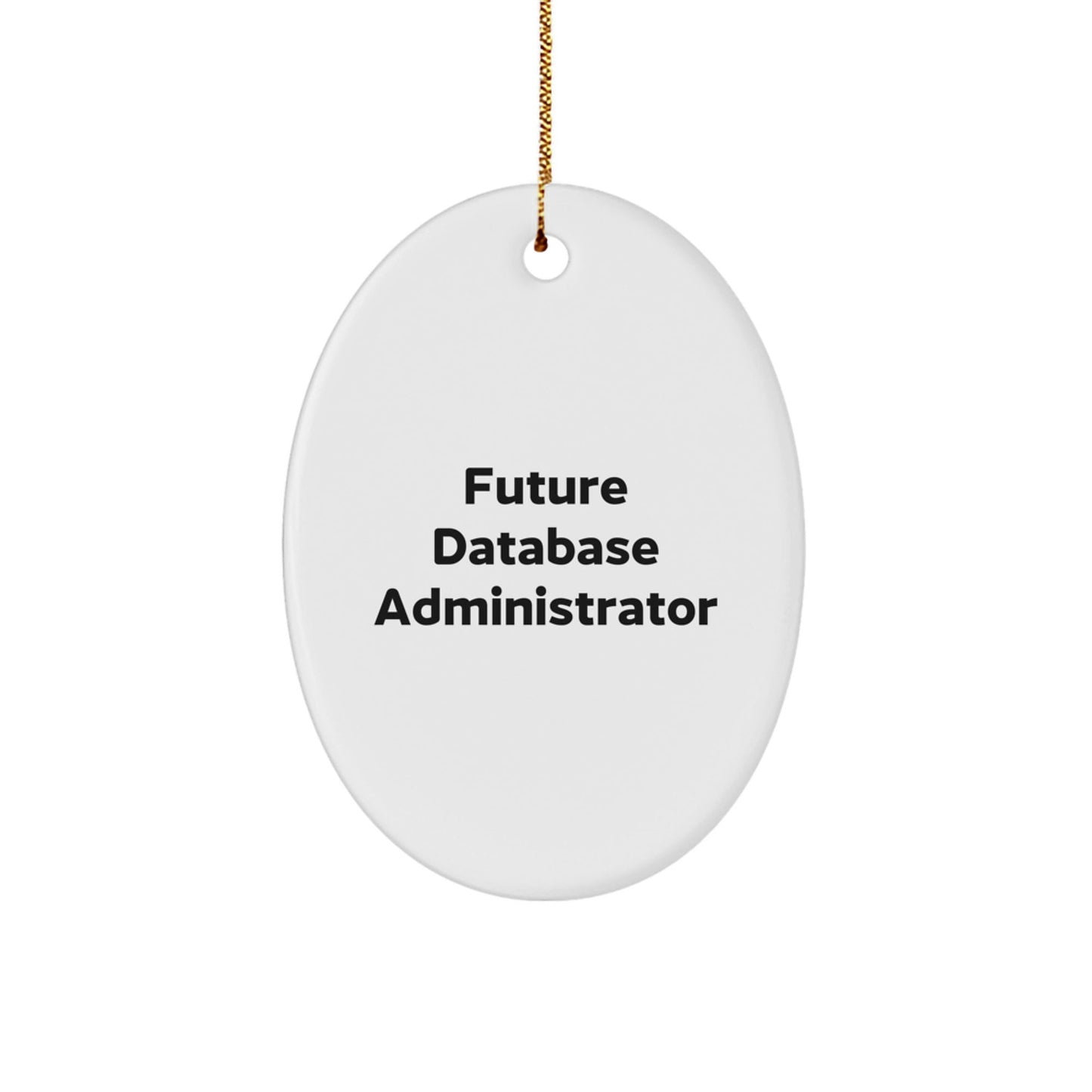 Funny Database Administrator Gifts from Friends, Quotes for Future Database Administrator Oval Ornament, Christmas Unique Gifts for Him - Victory Thru Vision