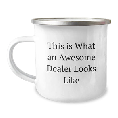 Funny Dealer Gifts for Men, Women, Friends, and Family - This Is What An Awesome Dealer Looks Like Camping Mug for Graduation - Victory Thru Vision
