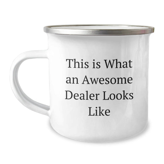 Funny Dealer Gifts for Men, Women, Friends, and Family - This Is What An Awesome Dealer Looks Like Camping Mug for Graduation - Victory Thru Vision