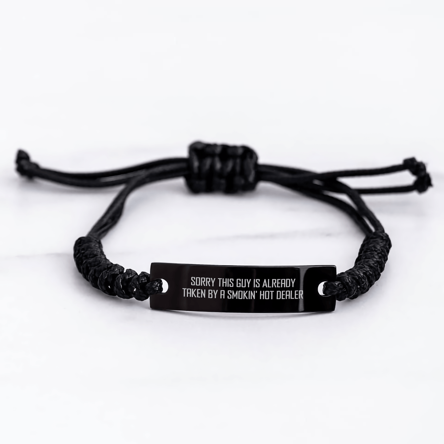 Funny Dealer Gifts from Men to Friends - Sorry This Guy Is Already Taken By A Smokin' Hot Dealer Rope Bracelet for Father's Day - Victory Thru Vision 