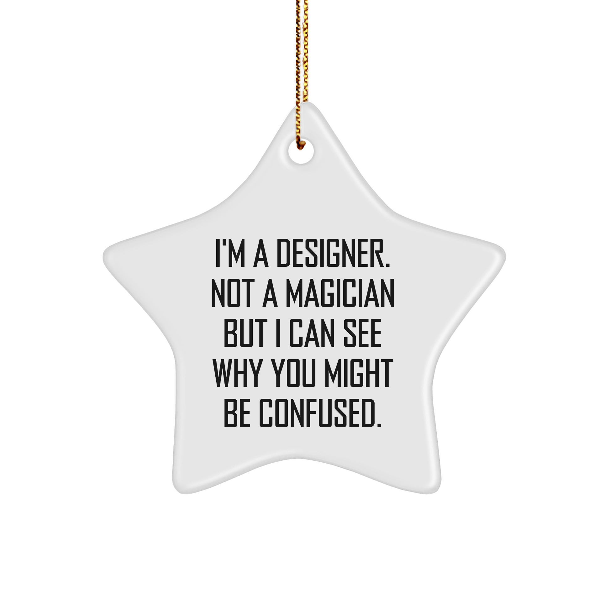 Funny Designer Gifts for Her, Christmas Star Ornament Quote, Gifts from Women to Family, Unique Star Ornament with MDF Material, Durable and Lightweight - Victory Thru Vision