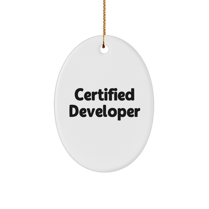 Funny Developer Quotes Oval Ornament Gifts from Friends to Men, Women, and Coworkers for Christmas - Victory Thru Vision 