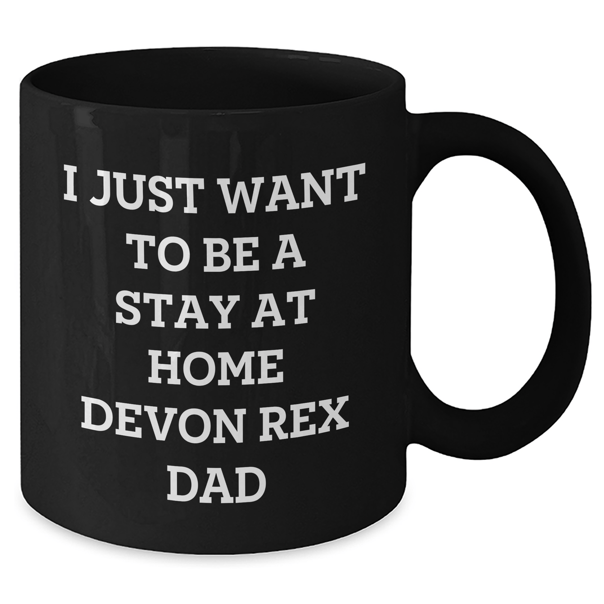 Funny Devon Rex Cat Dad Gift, I Just Want To Be A Stay At Home Devon Rex Dad Black Coffee Mug, Father's Day Unique Gifts from Men to Family - Victory Thru Vision
