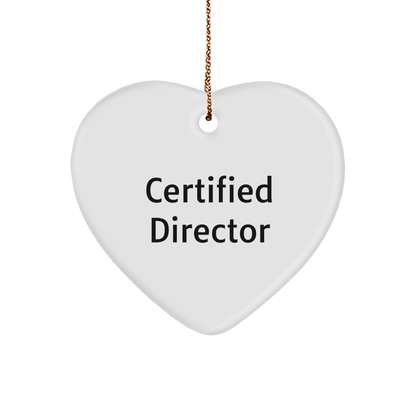 Funny Director Quotes Heart Ornament Gifts from Friends to Directors for Christmas - Victory Thru Vision 