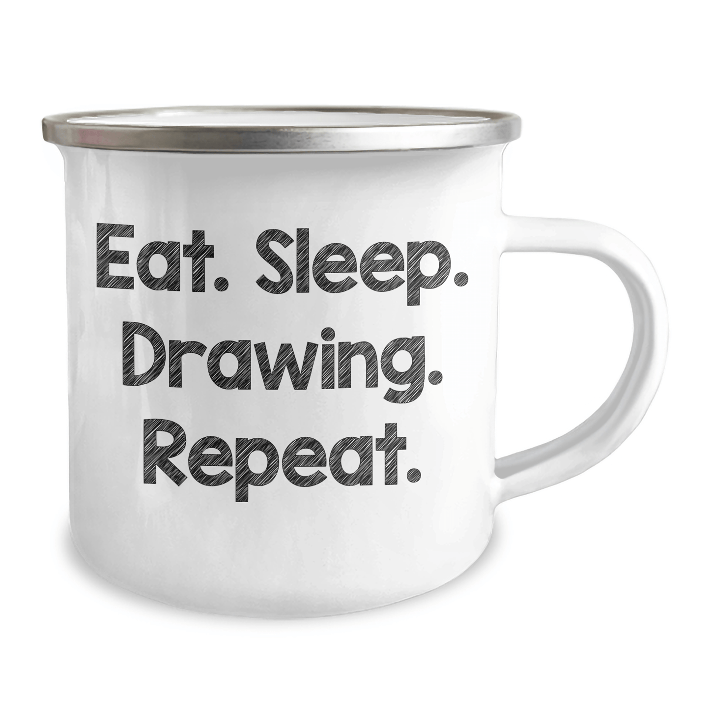 Funny Drawing Camping Mug Gifts from Mom, Dad, or Friends for Men, Women, and Family on Father's Day - Eat. Sleep. Drawing. Repeat. - Victory Thru Vision 