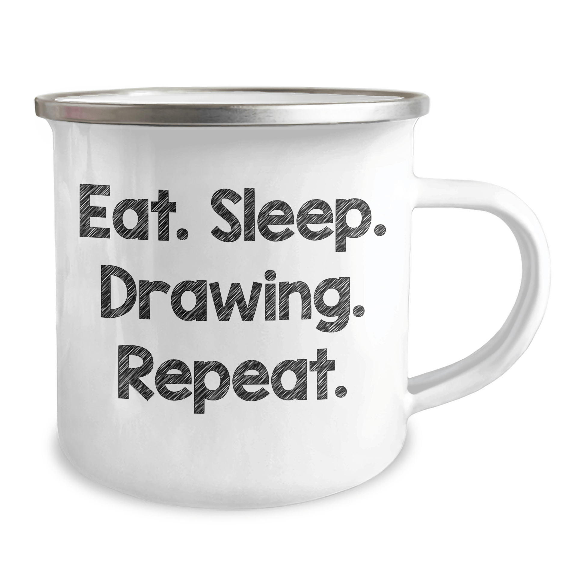 Funny Drawing Camping Mug Gifts from Mom, Dad, or Friends for Men, Women, and Family on Father's Day - Eat. Sleep. Drawing. Repeat. - Victory Thru Vision 